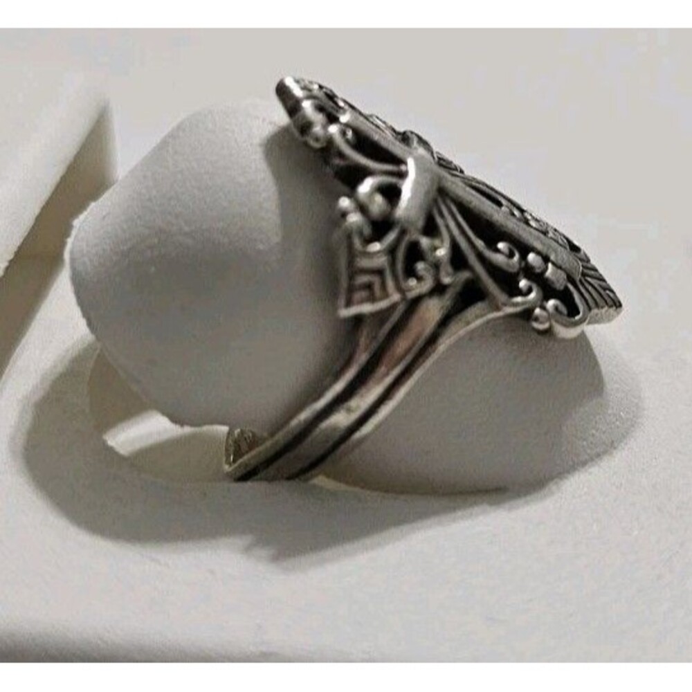 Sterling Silver 925 Cross Ring Size 7 - Picture 3 of 10